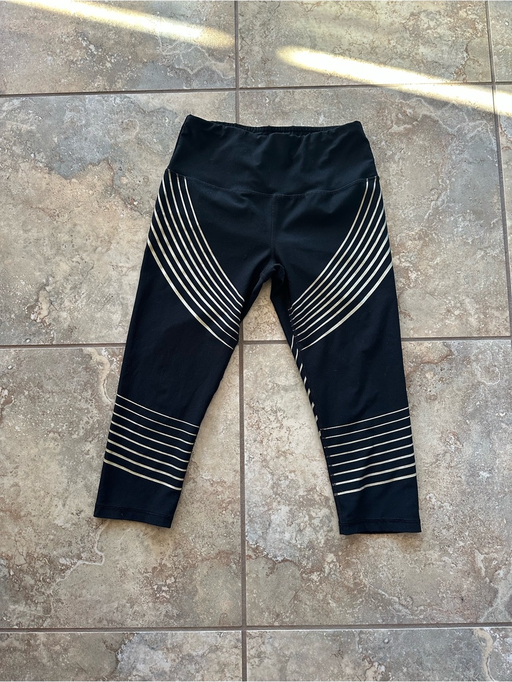RBX Black Active Leggings with Silver Branding